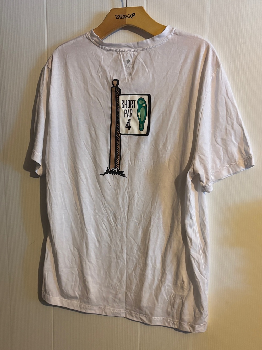 White 'Short Par 4' Graphic Tee for Men